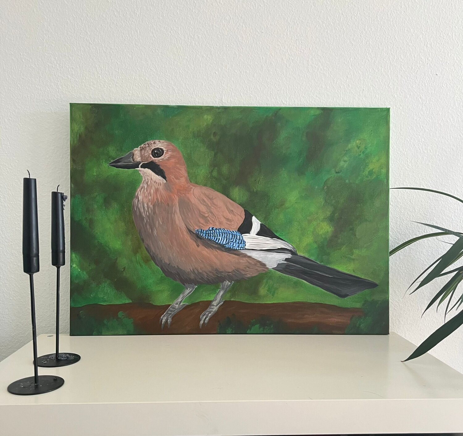 Eichelhäher, Gemälde von Teresa Heitz