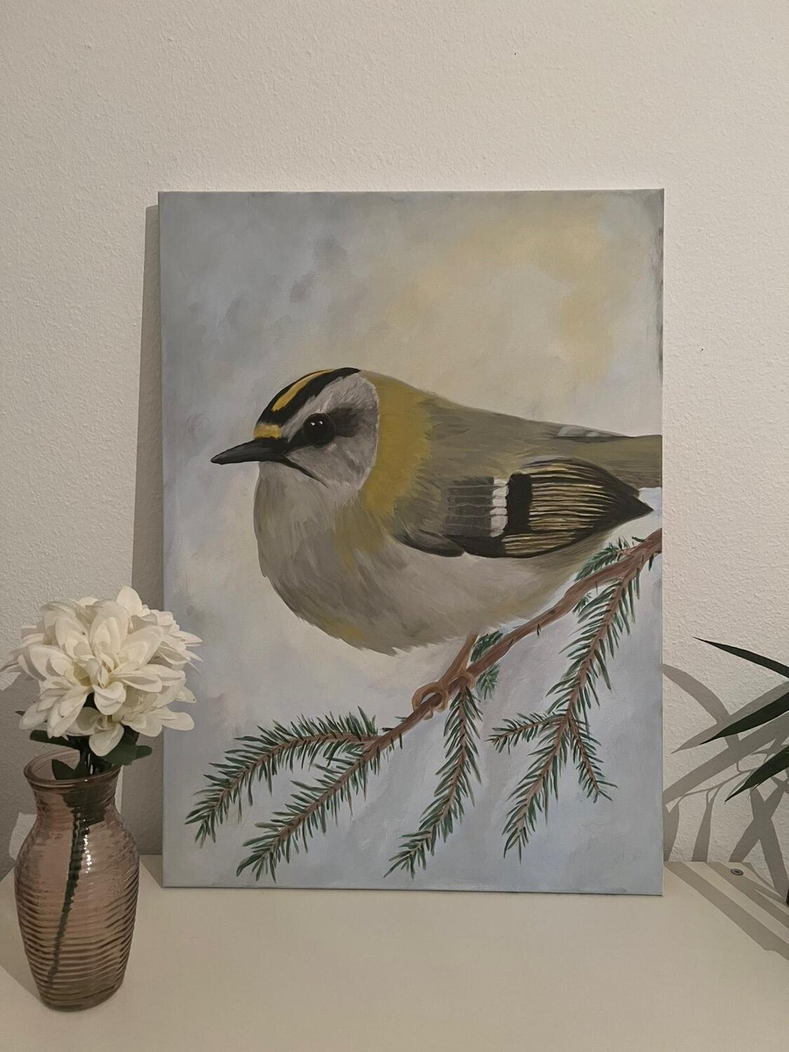 Goldhähnchen, Gemälde von Teresa Heitz